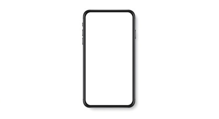 Sleek Phone Screen for Your Content: A contemporary black smartphone with a blank screen, perfect for displaying app interfaces, website mockups, or creative designs, against a simple.
