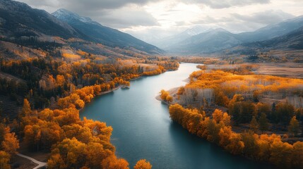 River Through Autumn Landscape