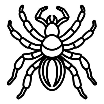 black spider outline top view clip art preview