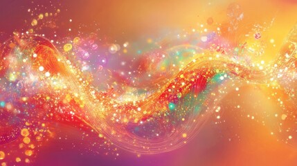 Obraz premium Vibrant, swirling abstract art with colorful sparkles and bokeh lights