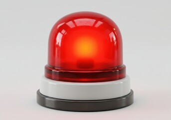 Fototapeta premium 3D Illustration of Red emergency light isolated on white background