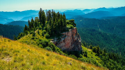 Landscape Wallpaper Mountain Meadow and Rocky Forest Ecological Scenery