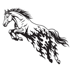 flaming horse vector illustration © rmtbsk