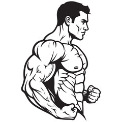 muscular man logo vector illustration
