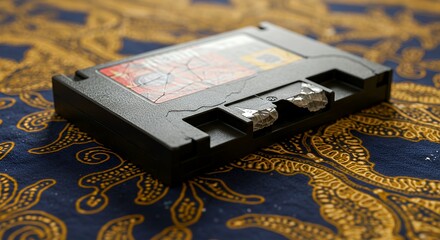 Game cartridge on patterned textile