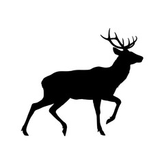 deer silhouette, side view – vector illustration