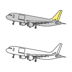 イラスト素材:着陸態勢の、国内貨物向け貨物機。ランディングギア