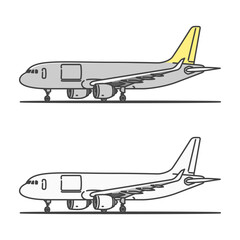 イラスト素材:駐機状態の、国内貨物向け貨物機（カーゴドアクローズ状態）
