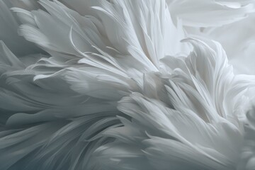Obraz premium Abstract image of soft white feathers. Elegant, smooth texture. Perfect for websites, branding, and design projects. Ideal for beauty, fashion, and luxury products.
