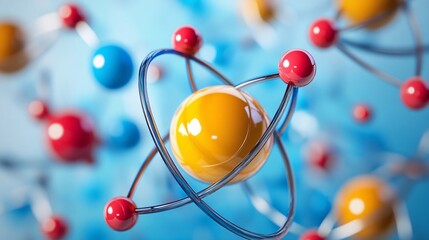 Vibrant and Colorful Abstract Background Representing Molecules and Atoms
