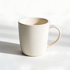 White ceramic coffee mug isolated on a blank background