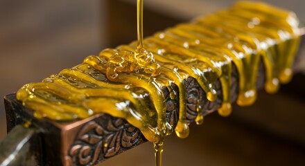 Pouring Honey on Decorative Object