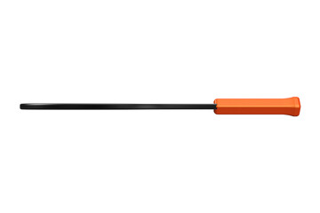 Tennis Racket with Orange Grip and Dark black Frame, High-Resolution Illustration of a Tennis Racket for Athletic Themes, Sports Equipment: Modern Vibrant Orange Handle on a PNG Transparent Background