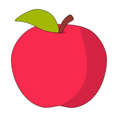 Cartoon Apple Fruit Digital Vectors Illustration 