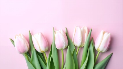 Fototapeta premium Pink Tulips Flower Spring Arrangement Freshness and Beauty Concept