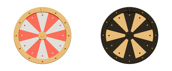 Fortune wheel spin on a isolated background. Casino lucky roulette game of chance with money prizes. Lose and jackpot win sectors. Gambling lottery or raffle online entertainment, amusement.