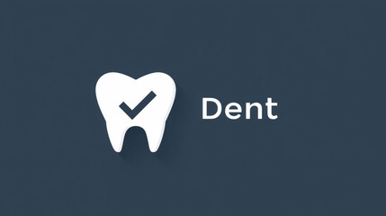 Tooth shield with checkmark emblem for dental care and protection design