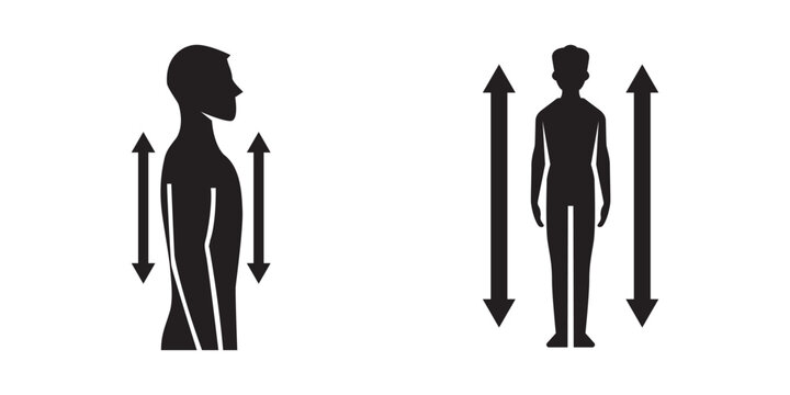Minimal vector illustration of good posture silhouettes