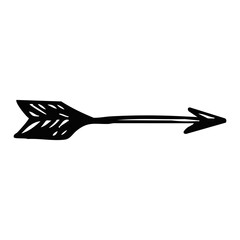 A Stylized Black Arrow Illustration Suitable for Various Creative Designs and Projects