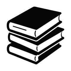 Book Stack Silhouette Vector Illustrations
