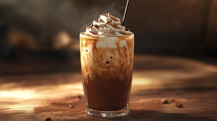 Iced coffee drink with whipped cream (15)