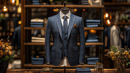 groom&rsquo;s suits display at wedding fair