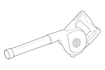 air blower line art style, air blower illustration, outline Line.
