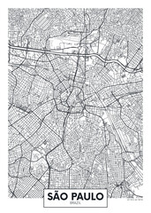 Fototapeta premium City map Sao Paulo, detailed urban planning travel vector poster design