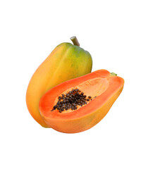 papaya on white