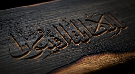 Arabic Calligraphy on Dark Wood