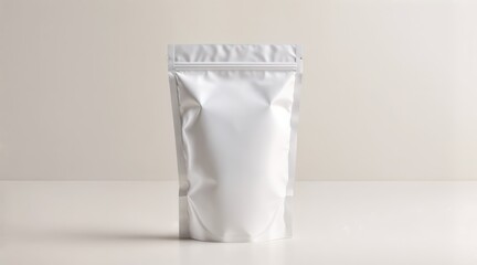 Minimal plastic packaging mockup with realistic crinkle texture