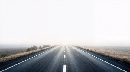 Naklejka premium Empty highway stretching into the horizon