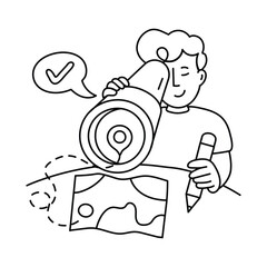 Shopping Address vector outline illustrations. EPS 10 file