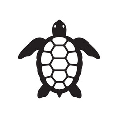Black Turtle Silhouette Top View