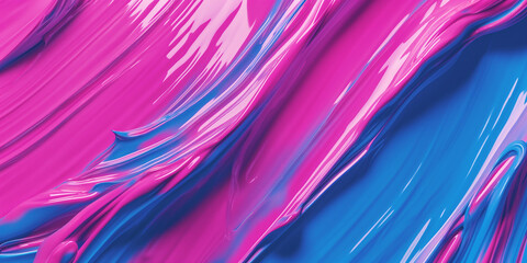 Abstract swirling pink and blue paint with glossy and fluid texture for background