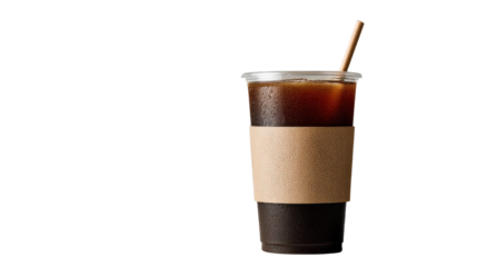 Refreshing Iced Coffee: A close-up shot of a chilled iced coffee, captured with exceptional clarity, ready to quench your thirst
