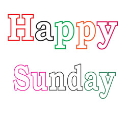 Style Happy Sunday Word in design and White Colour Background in design 