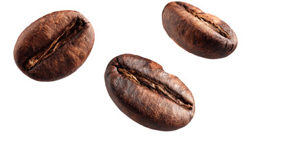 Obraz premium Aromatic Trio: Exquisite coffee beans, showcasing the intricate textures and rich hues of roasted coffee.