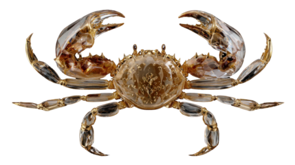 Intriguing Crab Pose: A detailed shot captures the intricate shell and claws of a crab, a testament to the amazing marine life.