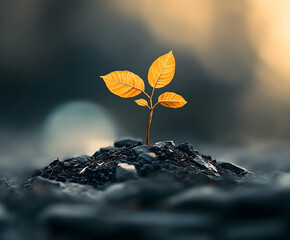 New life emerges from dark soil, symbolizing hope and renewal in a world filled with challenges