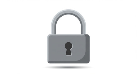 Naklejka premium Secure Access Icon: A close-up, symbolic illustration of a silver padlock, representing safety, protection, and confidentiality.