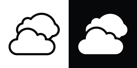 Cloud Weather Icon: Cloudy Sky Climate Symbol