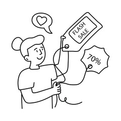 Flash sale vector outline illustrations. EPS 10 file