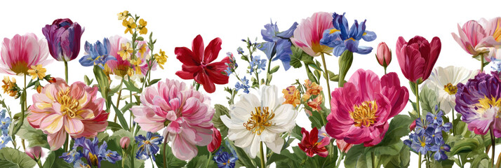 Floral Symphony: A vibrant assortment of colorful blooms, showcasing a captivating panorama of nature's artistry and floral diversity. 