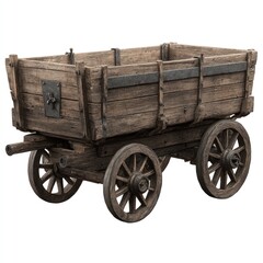 Wooden medieval cart with aged look