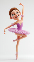 Animated ballerina in graceful pose