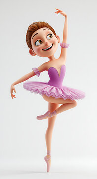 Animated ballerina in graceful pose
