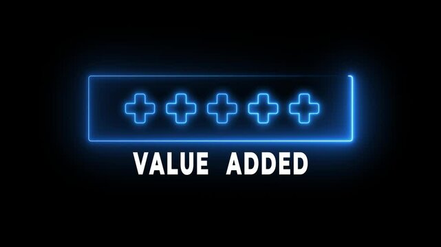 Value Added Concept on transparent background.  Value Added representing growth, improvement, and added value in business and projects. Positive thinking or personal development. 4k video animation.