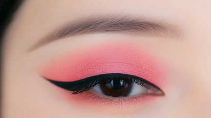 Fototapeta premium Makeup application tips eye makeup techniques beauty studio tutorial close-up creative concepts