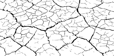 Abstract messy and distressed element for overlay.Grunge black and white crack texture background.vector